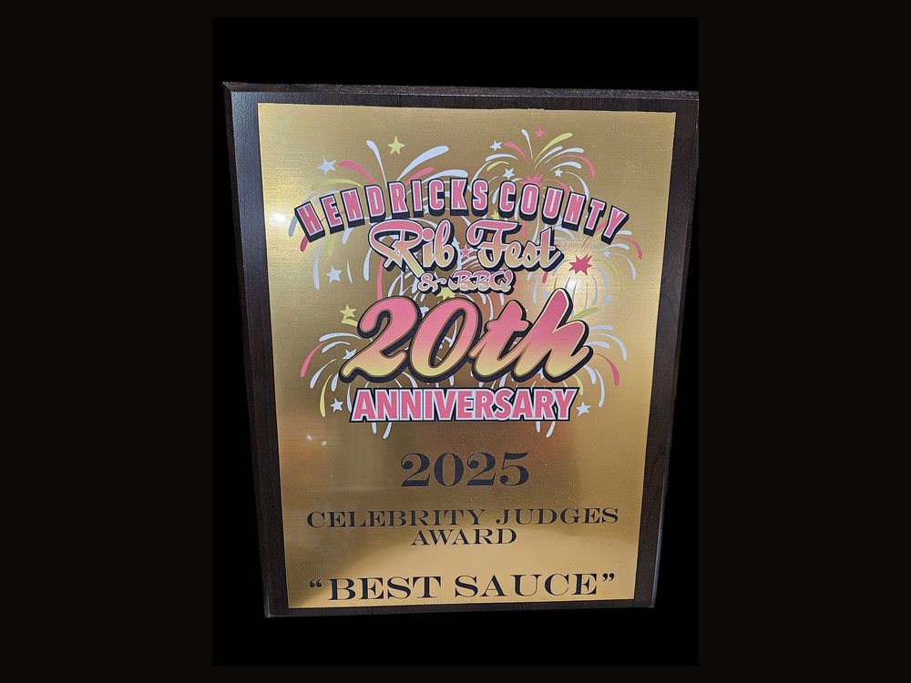 Hendricks County Rib-Fest 2025 Celebrity Judges Award plaque for Best Sauce